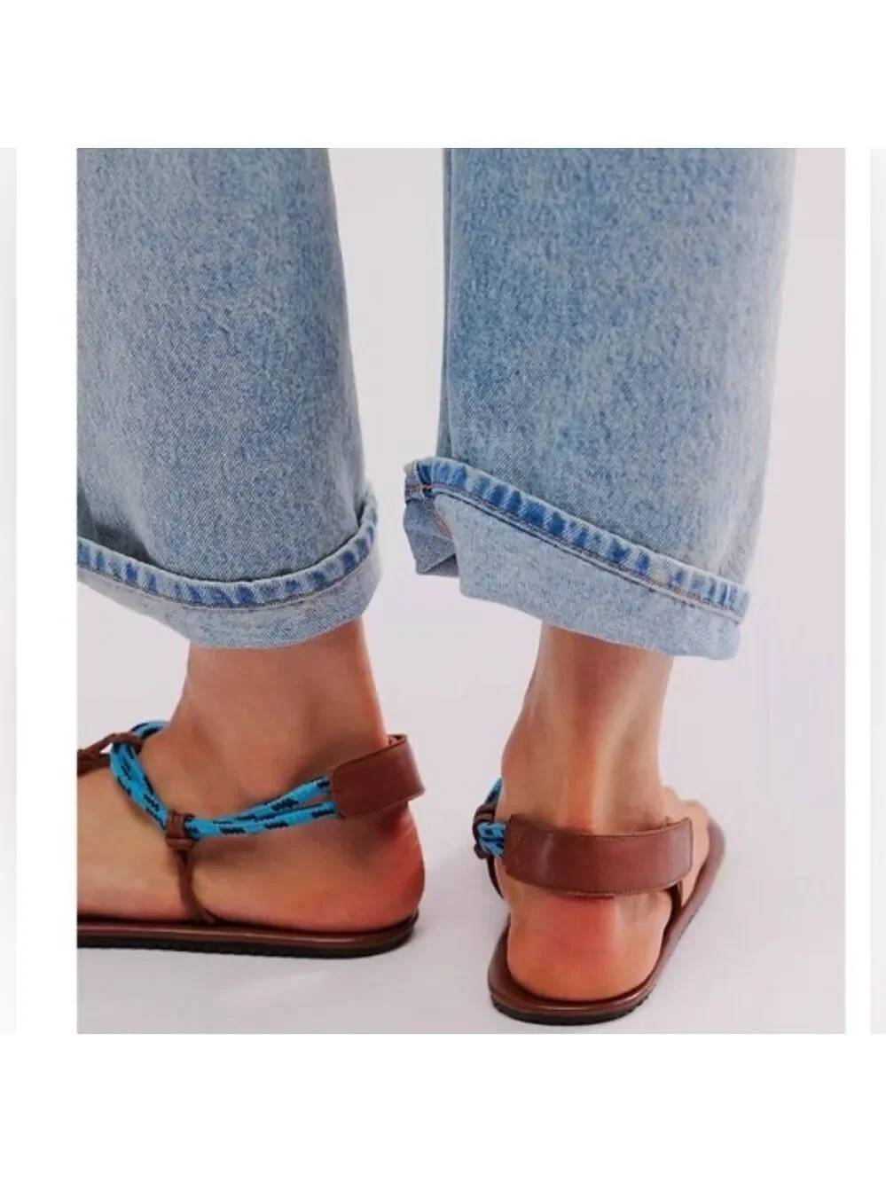 Free People Island Hopping Wrap Leather Sandals New In Box